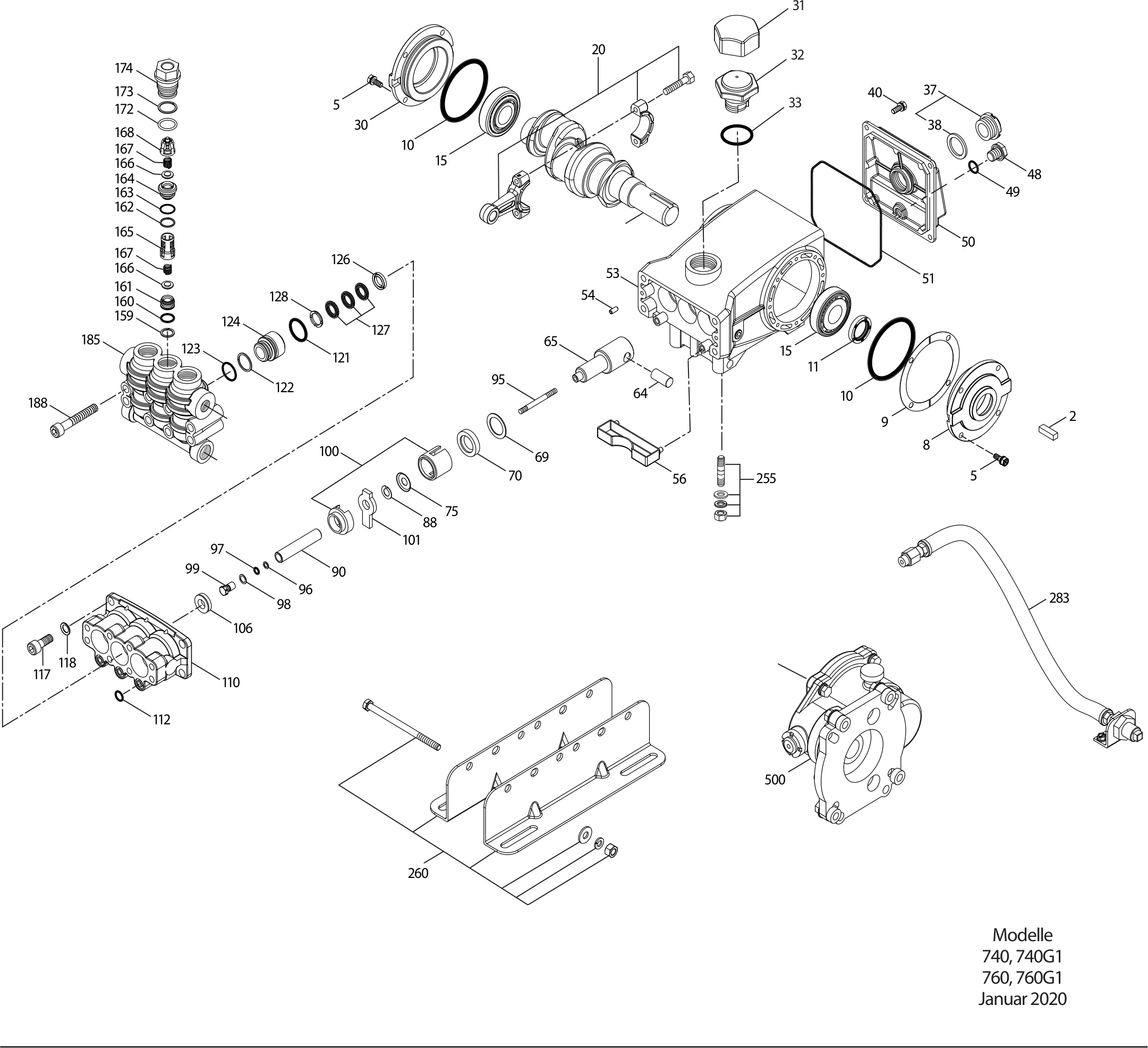 Exploded view 740